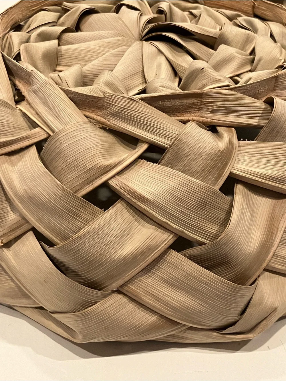 Handwoven Palm Leaf Round Basket